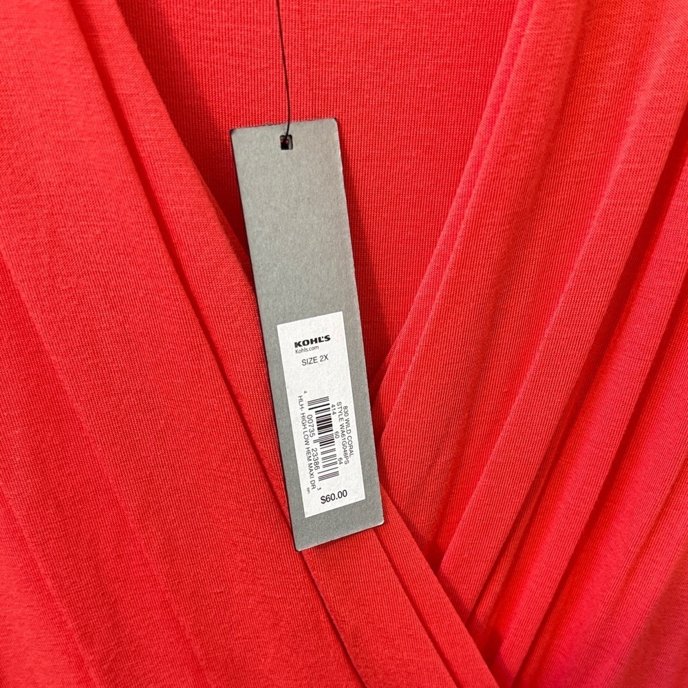 Apt. 9 Women's Vibrant Coral Maxi Dress - Picture 2 of 8